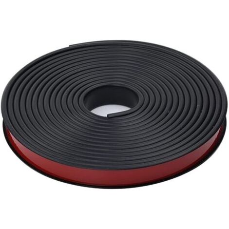 Bande de chant adhésive en mélamine blanche 2M en forme de U (25 mm), sans repassage, pour comptoir, en chêne, placage bois TPE souple, noir (1/4)