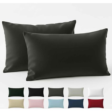 50 x 70 cm Cotton Pillow Case - Anthracite - Weave of 57 Thread Count - Pillow Case 50 x 70 cm (1/5)