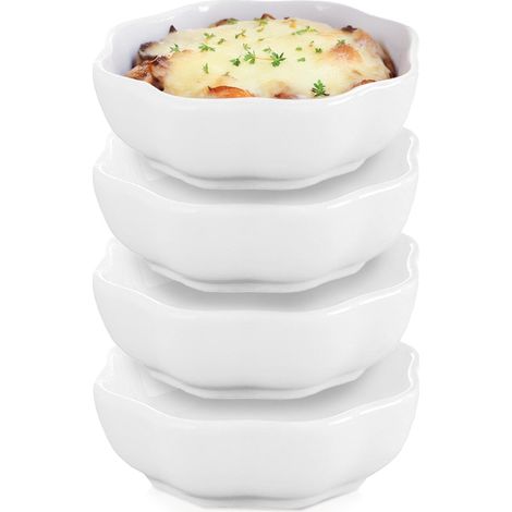 Cuencos de porcelana para aperitivos de 7,5 cm, 50 ml, 4 unidades.