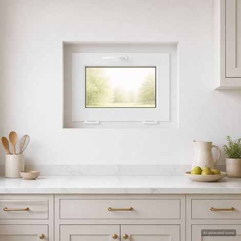 vidaXL Couleur intérieure de la fenêtre de sous-sol blanche RISOR (1/5)