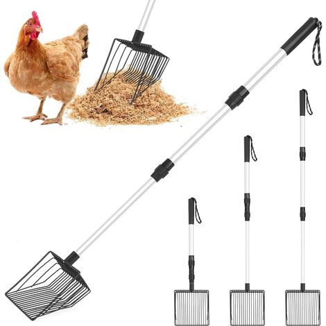 Accessoires pour poulailler Pelle à crottes Pelle à crottes pour le nettoyage Pelle à tamis pour poulailler Séparation des fèces et des débris du sable Pelle à litière pour poules Accesso (1/5)