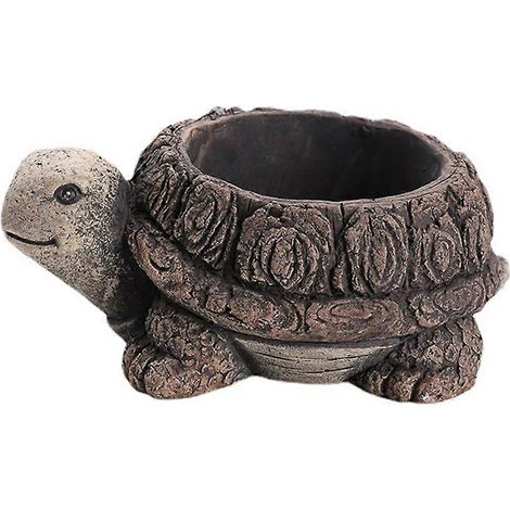 Mini-Pflanztopf aus Kunstharz für Sukkulenten, ideal für den Schreibtisch im Büro, Schildkrötenmotiv