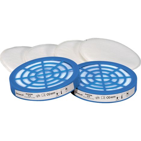 Kit de 6 préfiltres P2+2 adapteurs bleu pour demi masque M3200 MARS - DELTA PLUS - M3000 PREP2