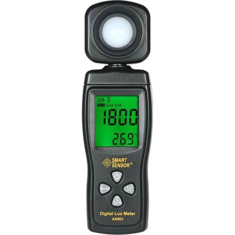 Medidor de lux digital AS803, 1-200000 lux, lumímetro, comprobador de lux/FC de alta precisión