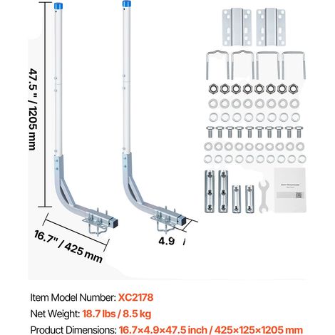 Bootsanhängerführungen, robuste Konstruktion, verstellbare Passform, 31 bis 48 Zoll (1/2)