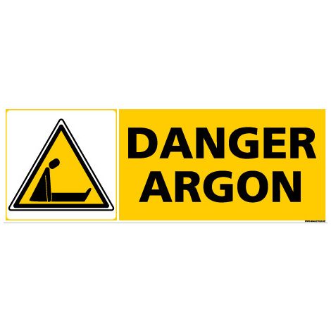 Panneau DANGER ARGON (C0342) - Adhésif - 210 x 75 mm