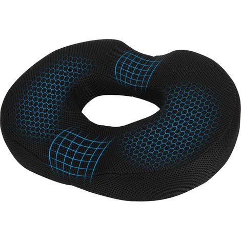 Coussin Donut, Coussin Coccyx Ergonomique, Soulage Efficacement Hémorroïdes, Douleurs de la Prostate, Coccyx, Sciatique, Idéal pour Le Bureau et la, Noir (1/5)