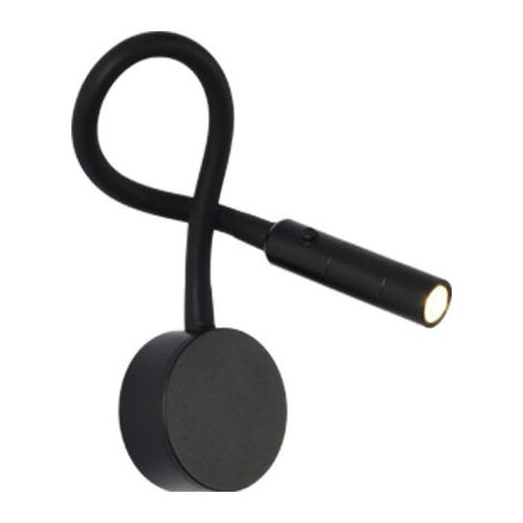 Schwarze Leselampe, flexibler Schwanenhals, LED-Lampe 3W 3000K, Wandmontage, 240V, mit Schalter für Schlafzimmer, Wohnzimmer, Innenräume