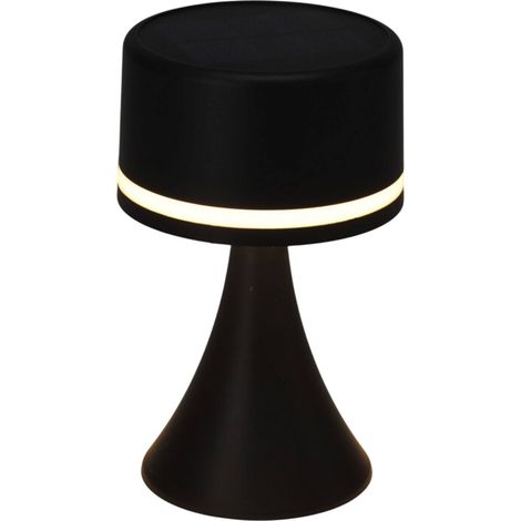 WELLHOME Lámpara solar de mesa y puerto de carga USB en color negro