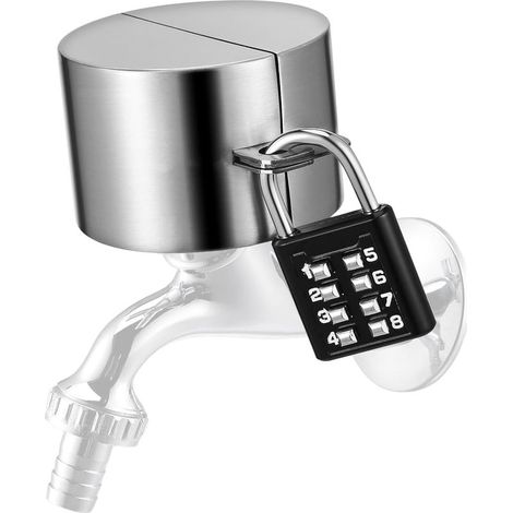 Protection de robinet en acier inoxydable 304 avec serrure à combinaison — Protège efficacement les robinets extérieurs contre le vandalisme. (1/5)
