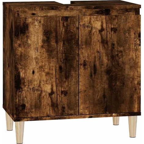 Mobile Lavabo  Armadio Lavabo Rovere Fumo 58x33x60 cm in Legno Multistrato (1/5)