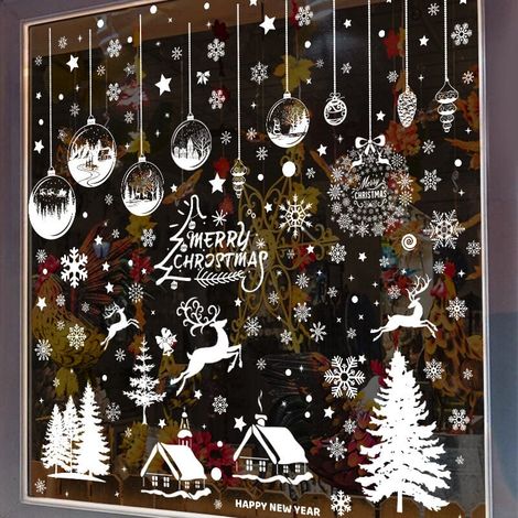 Autocollant Fenetre Noel - Flocon De Neige Electrostatique PVC - Decoration Vitre Sans Colle Pour Fete De Fin D Annee - 9 Feuilles
