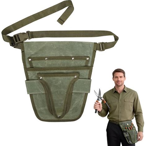 Bolsa de herramientas de jardinería de lona para la cintura，3028,5 cm，Impermeable，Bolsa de almacenamiento，Cinturón para herramientas de jardín (1/5)