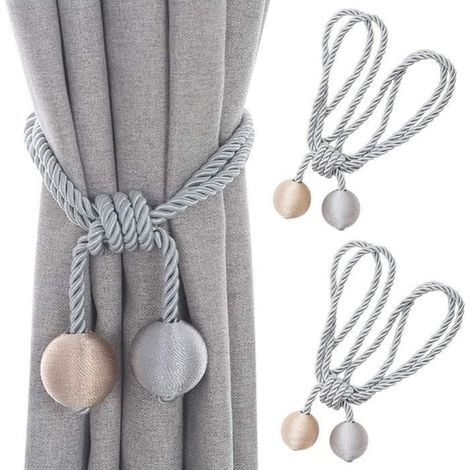Embrasses à Rideaux,Lot de 2 Embrasses de Rideaux-Embrasse Rideau Tressage Rideaux Boucle Attaches pour Rideaux-Boucles pour (1/4)