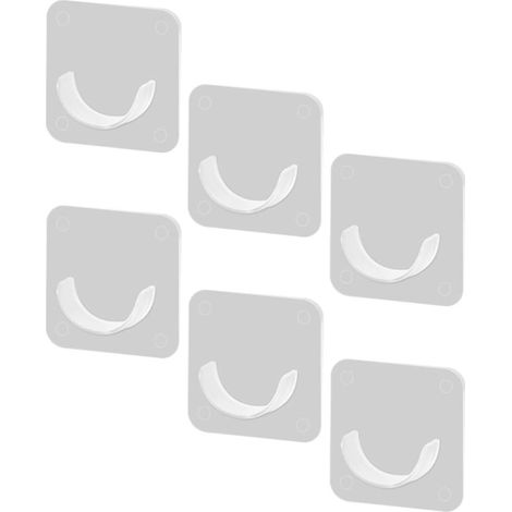 Supports adhésifs pour tringles à rideaux Lurrose, en ABS, lot de 6, sans perçage, pour tringles à rideaux de douche (1/5)
