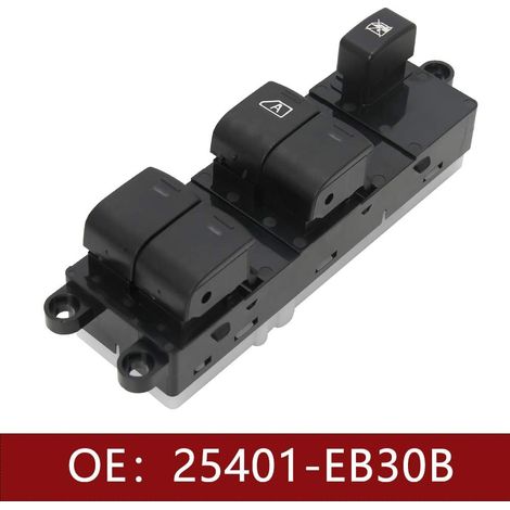 Zoternen Bouton Leve Vitres pour Nissan Qashqai J10 Navara d40 Pathfinder Porte Avant Électrique Interrupteur Lève-vitre Principal 2005-2016 25401-EB30B