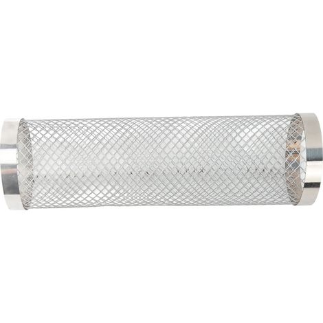 Panier à griller roulant en acier inoxydable, panier cylindrique en treillis métallique, ustensiles de barbecue portables pour le camping, avec crochet et fourchette, hauteur 29,5 cm (1/5)