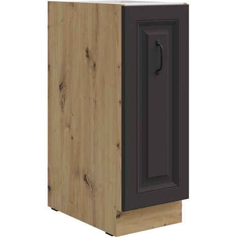 Unterschrank 30 Schrankauszug Stilo Weiß + Eiche Artisan Küchenzeile Küchenblock Küche Landhaus (1/4)