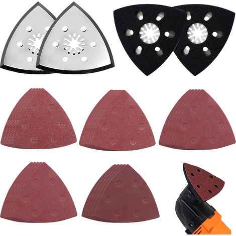 Plateau de ponçage Multitool 4 Patin Ponceuse Triangulaire 90mm Inox (1/5)