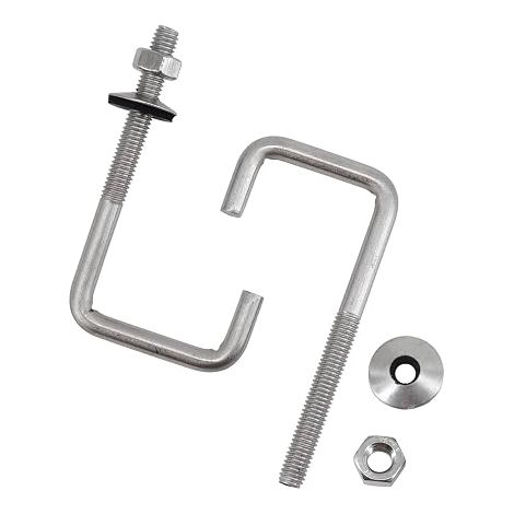 Roof Anchor Bolt M6x40x150mm 304 Stainless Steel J Hook Wall Hook Long Handle Hooks with Hex Nut Concrete Anchor Screws (1/4)