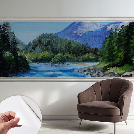 Fotomurale adesivo - parete decorativa - decorazione casa - stile moderno parete - Scenario montano 250x104 cm (1/5)