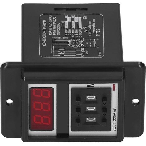 JYIO Zeitrelais mit digitaler Anzeige, hochpräzise Zyklusverzögerungssteuerung, 50/60 Hz, 220 V Wechselstrom