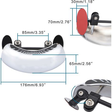 GOOFIT Universal-Motorrad-Panorama-Rückspiegel, geeignet für die Windschutzscheibenmontage, passend für R1200GS und R1250GS (1/4)