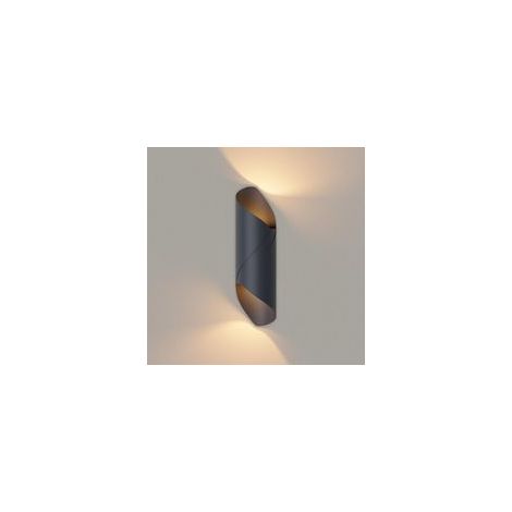 Anthracite，Applique Murale Exterieur/Interieur 180, IP65 Lampe Murale Up Down LED Modernes en Aluminium, Éclairage Exterieur pour Entrée Couloir Jardin, Blanc Chaud 3000K,