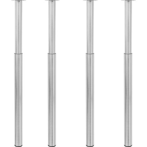 vidaXL Pieds de table télescopiques 4 pcs Acier inoxydable 710 mm-1100 mm (1/5)