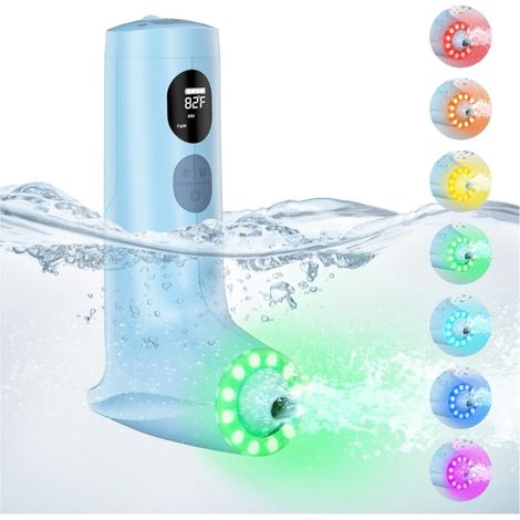 Spa de bain jet avec mode mousse, jet d'eau à 3 niveaux, 7 couleurs RVB, affichage de la température, plaisir du bain en famille à la maison (1/5)