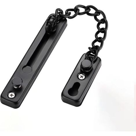 Chaînes de portes, serrure à chaîne de porte antivol, serrure fiable de loquet de porte de chaîne de sécurité de porte dacier inoxydable idéale pour lhôtel à la maison (Noir)
