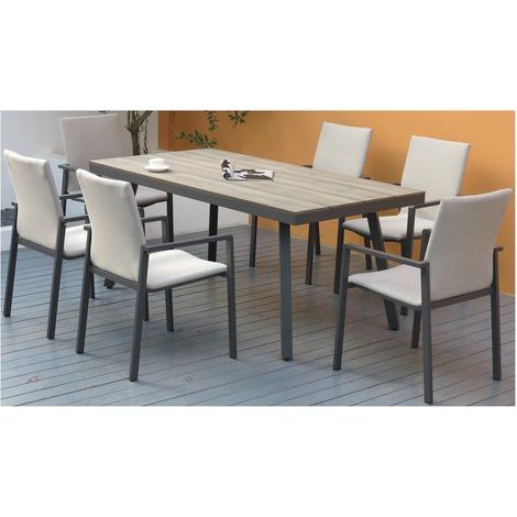 Amicasa Set Tavolo e Sedie Alex Antracite