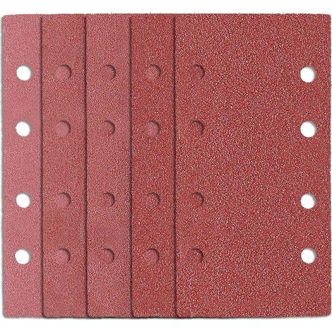 Abrasif pour Ponceuse Rectangulaire Feuilles Abrasives Delta Pour Ponçage Grain 185 x 93mm 25 pièces 8 trous 40 60 80 120 180 Papier (1/5)