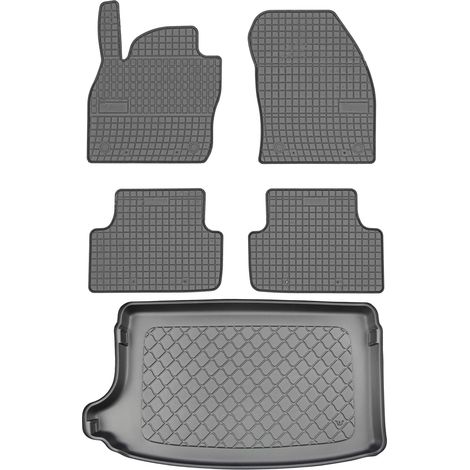 Set di tappetini in gomma per auto e tappetino per bagagliaio per Volkswagen T-Cross SUV dal 04.2019