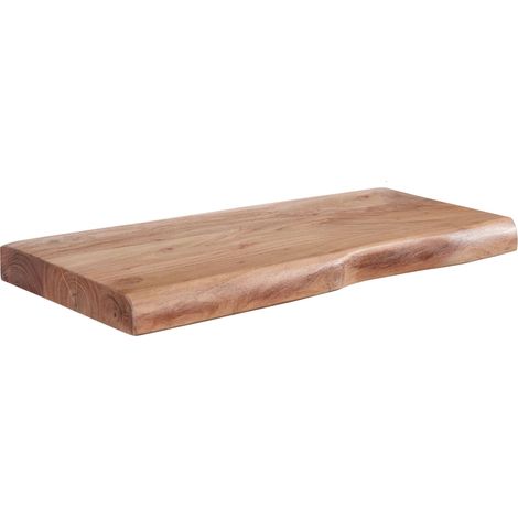 Étagère Murale 40 cm Acacia Massif Bord Naturel, Étagère Flottante étagère murale rustique au style campagne, étagère suspendue pour livres et déco, fait main, chaque étagère est unique (1/5)