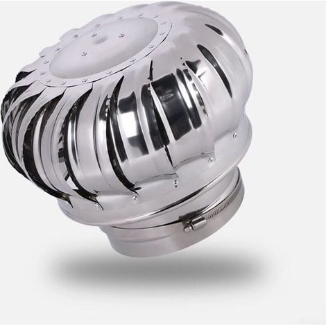 Ventilateur De Cheminée Rotatif Acier Inoxydable Étanche Pluie Évacuation Fumée Sans Alimentation 160 Mm (1/4)