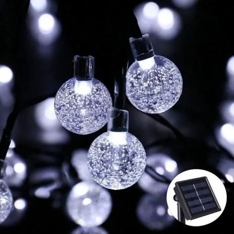 Guirlande Lumineuse Solaire Étanche Extérieur Blanc Froid 30LED 6M Décoration de Noël