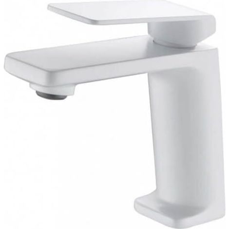 Robinet de lavabo monocommande - Robinet de salle de bain pour lavabos - Couleur Blanc Mat (1/5)