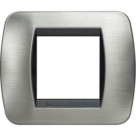Placca Living International 2 moduli - Acciaio Spazzolato L4802ACS