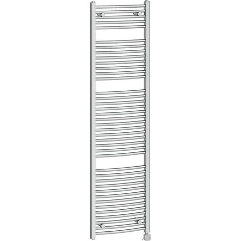Prefilled Electric Bathroom Heated Towel Rail Radiator Curved Thermostatic Rads 1800x500mm 1000W Chrome (1/5)