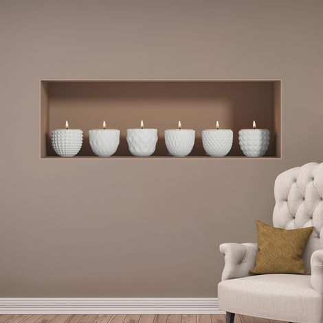 Stickers muraux 3D Sticker Mural Autocollant effet 3D 6 bougies - Stickers adhésifs 3D Chambre Salon Trompe l'oeil - 30x90cm (1/5)