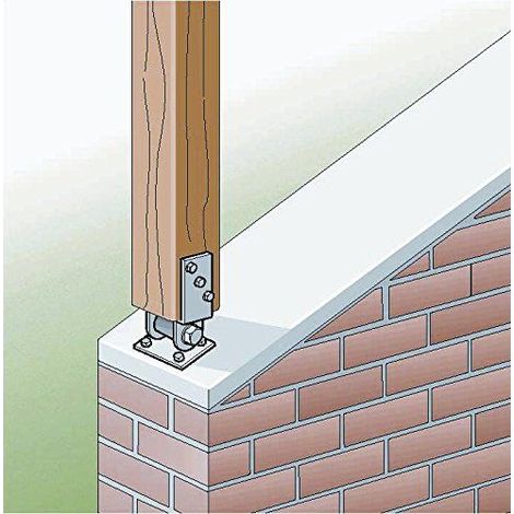 Alberts 208714 Ancre de poteau avec partie superieure mobile a visser galvanisee a chaud largeur libre 91 mm