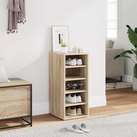 vidaXL Zapatero madera contrachapada roble Sonoma 31,5x35x70 cm (1/5)