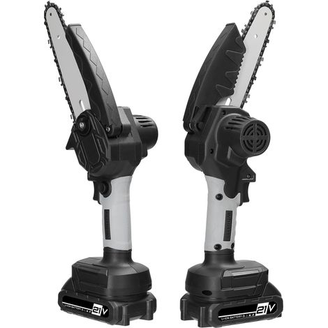 Scie à chaîne électrique portable 21V 6 pouces, moteur brossé, outil à main pour coupe jardin et verger (1/5)