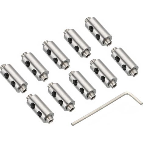 10 Pcs 14x7mm Câble Cordon Clips Ensemble 3mm Trou Acier Argenté (1/5)