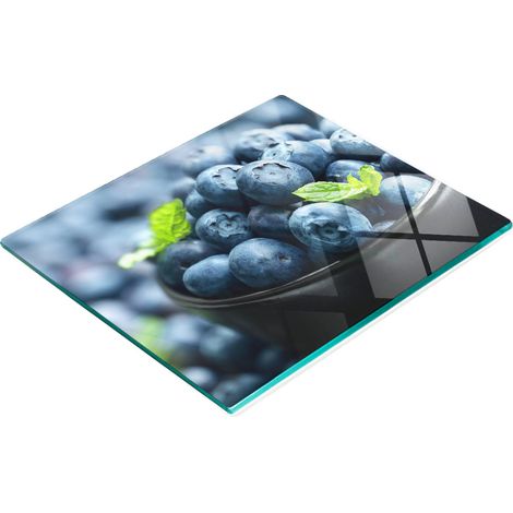 Küchenservierbrett aus gehärtetem Glas mit Blaubeermotiv, 60 x 52 cm (1/5)