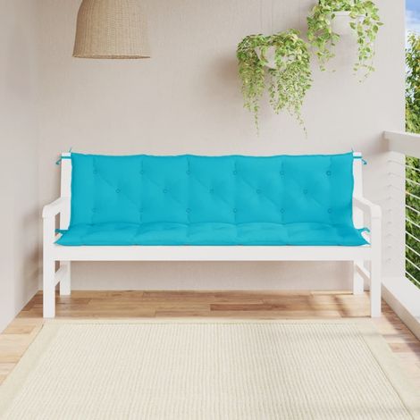 Lot de 2 Coussins de siège pour banc de jardin turquoise tissu Oxford -FV47303 (1/5)