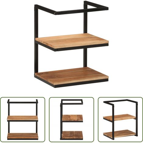 vidaXL Bois d'acacia - Étagère murale 40x30x50 cm bois massif d'acacia et fer (1/5)