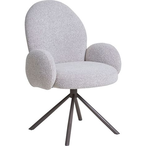 Lana chaise de salle à manger avec pied rotatif couleur sable. (1/5)