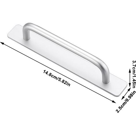 Poignées de tiroir autocollantes en alliage d'aluminium, sans perçage, pour meubles de cuisine, tiroirs, fenêtres et placards coulissants. (1/5)